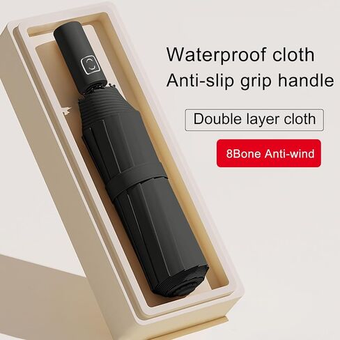 24 Ribs Reinforcement Windproof Travel Automatic Umbrella Portable & Compact Umbrella for Backpack, Wind Resistant Lightweight for Outdoor Enthusiasts in Saudi Arabia