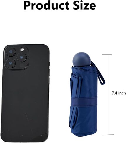 Compact Travel Umbrella - 7.5 in Folded, Lightweight Pocket Size with Case in Saudi Arabia
