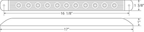 Optronics STL89RCBP Clear Lens Red Streamline Sealed LED Stop/Turn/Tail Light in Saudi Arabia