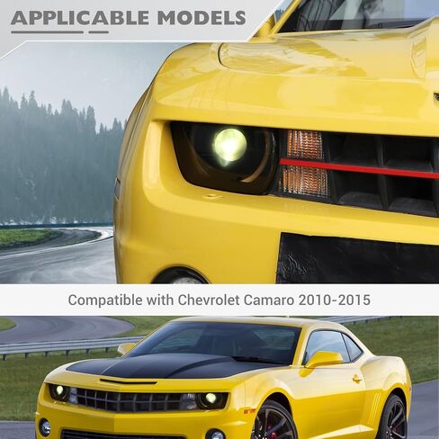 JeCar Smoked Headlight Cover Trim Guards for Chevrolet Chevy Camaro 2010-2015 in Saudi Arabia