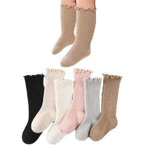 Ashmyova Baby Girls Boys Combed Cotton Socks Toddler Ankle Ruffles Sock Non-Slid for Newborn Infant Childrens in Kuwait