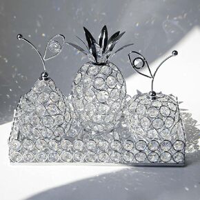 Elegant Decorative Trays & Crystal Fruit 4-Piece Set, Crystal Tea Light Holder - Wedding Centerpieces for Holidays, Home Table Decorations, Fruit Displays and Candle Holders (Silver, Set of Four) in Saudi Arabia