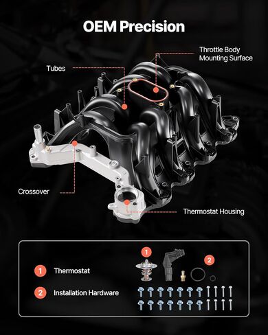 مشعب المدخول في Vevor ، مع حشية ، مجموعة متشددة للمحرك متوافق مع 2000-2004 FORD F150/F250/F350 ، استبدل 615-188 ، AC2Z-9424-A ، 2L1Z-9424-AA ، 4C2Z-9424-CA ، 5C2Z-9424-AA ، 9C24-AA in Kuwait
