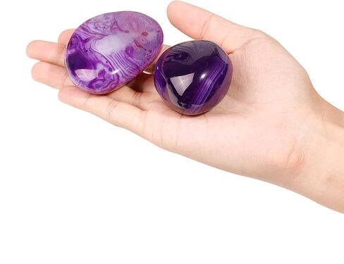 Irregular Purple Agate Crystal Palm Worry Stones for Relaxing Anxiety Stress, Polished Pocket Stone for Meditation Chakra Balancing in Saudi Arabia