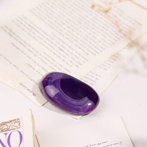Irregular Purple Agate Crystal Palm Worry Stones for Relaxing Anxiety Stress, Polished Pocket Stone for Meditation Chakra Balancing in Saudi Arabia