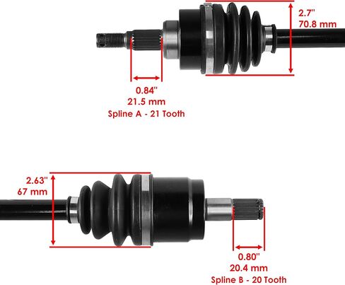 Caltric Front Left and Right Cv Joint Axles Compatible with Honda Trx420Fm Rancher 420 4X4 2007 2008 2009 in Saudi Arabia