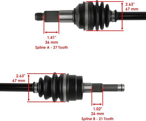 Caltric Complete Front Differential Cv Joint Axle Compatible with Yamaha Grizzly 660 Yfm660F 2003-2008 in Saudi Arabia