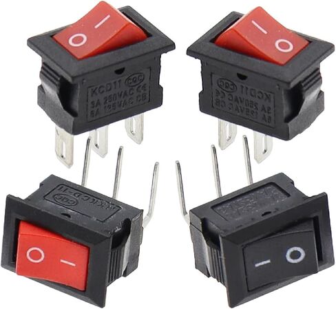 KCD11 Rocker Switch 10 * 15mm Mini Push Button Switch On-Off / ON-ON-ON 2 دبابيس / 3 دبابيس 3A 250VAC / 6A 125VAC 10X15MM 3PIN L-TYPE RED in Kuwait