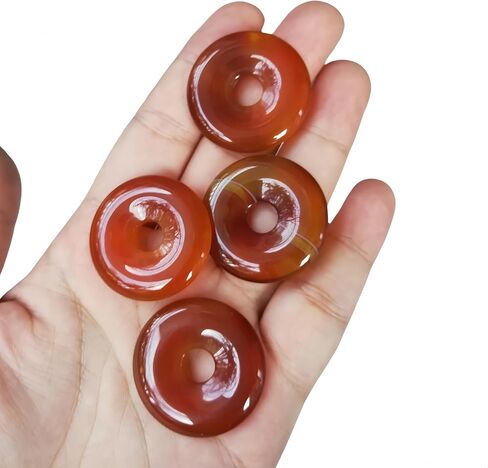 Natural Kambaba Jasper 30mm Concenter Circle Donut Prendant ، مقترن بحبل منسوج من جلد الغنم ، يستخدم كهدية عيد ميلاد/علاج طاقة/ملحق عيد الشكر in Saudi Arabia