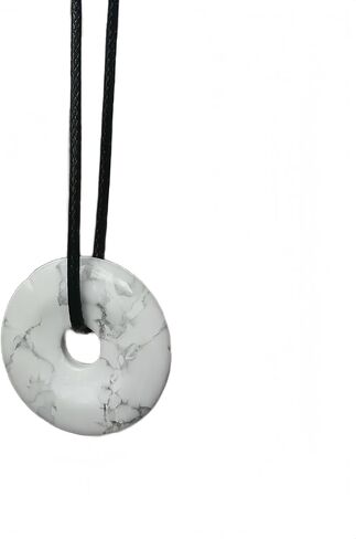 Natural Kambaba Jasper 30mm Concenter Circle Donut Prendant ، مقترن بحبل منسوج من جلد الغنم ، يستخدم كهدية عيد ميلاد/علاج طاقة/ملحق عيد الشكر in Kuwait