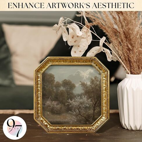 97 ديكور 4x6 إطار صورة عتيقة - إطار ذهبي عتيق 4x6 ، إطارات مزخرفة 4 × 6 مع عرض زجاجي لعرض الصور على الطاولة والجدار ، إطار الملصق الفيكتوري 4 × 6 عتيقة جدار in Kuwait