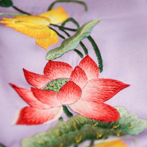 يدويًا مطرزًا بنسبة 100 ٪ من الحرير الحرير المزدوج للنساء الطويل ، وشال الشال للنساء ، وشال الرقبة in Kuwait