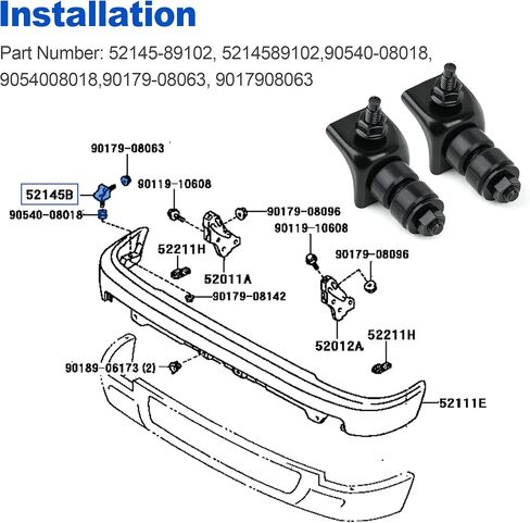 2Pcs Front Bumper Side Mounting Stay Face Bar Bracket Support Kit for Toyota Pickup 1989-1995,4Runner 1990-1995,T100 1993-1998 52145-89102 90540-08018 in Saudi Arabia