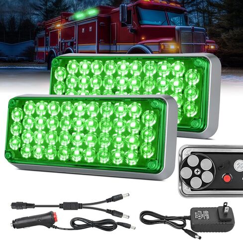 Nilight 2PCS 42LED Green Wireless Magnetic Strobe Lights Portable Warning Hazard Light Surface Mount Waterproof 5 Patterns for 12V 24V Cars Trucks Van Off Road Vehicles ATV in Saudi Arabia