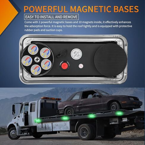 Nilight 2PCS 42LED Green Wireless Magnetic Strobe Lights Portable Warning Hazard Light Surface Mount Waterproof 5 Patterns for 12V 24V Cars Trucks Van Off Road Vehicles ATV in Saudi Arabia