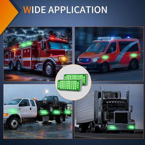 Nilight 2PCS 42LED Green Wireless Magnetic Strobe Lights Portable Warning Hazard Light Surface Mount Waterproof 5 Patterns for 12V 24V Cars Trucks Van Off Road Vehicles ATV in Saudi Arabia