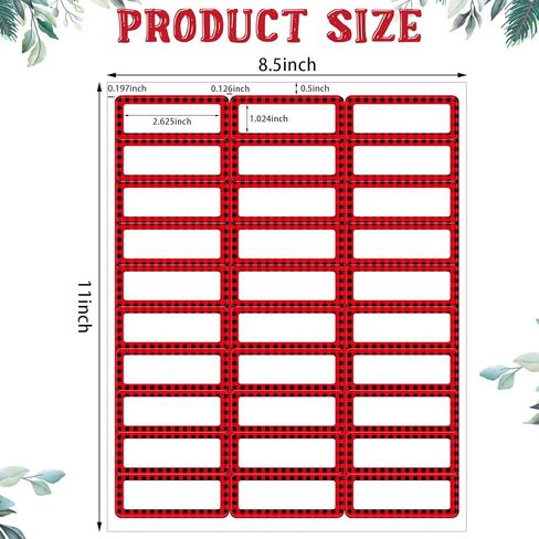 Spiareal 750 Pcs Christmas Address Labels 2 x 4 Inch Printable Gift Tags Compatible with Laser and Inkjet Printer Mailing Label 10 Per Sheet for Package Office in Kuwait