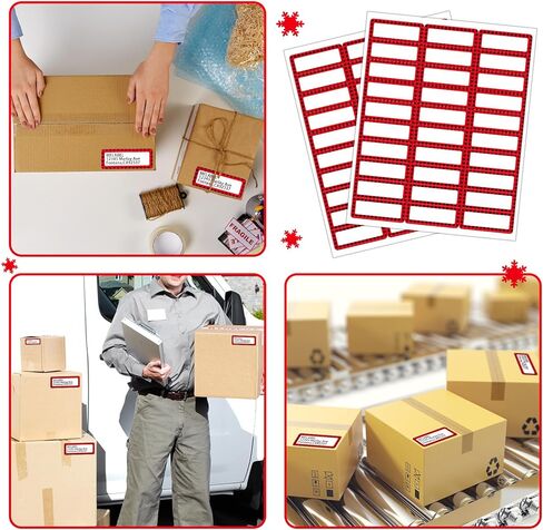 Spiareal 750 Pcs Christmas Address Labels 2 x 4 Inch Printable Gift Tags Compatible with Laser and Inkjet Printer Mailing Label 10 Per Sheet for Package Office in Kuwait