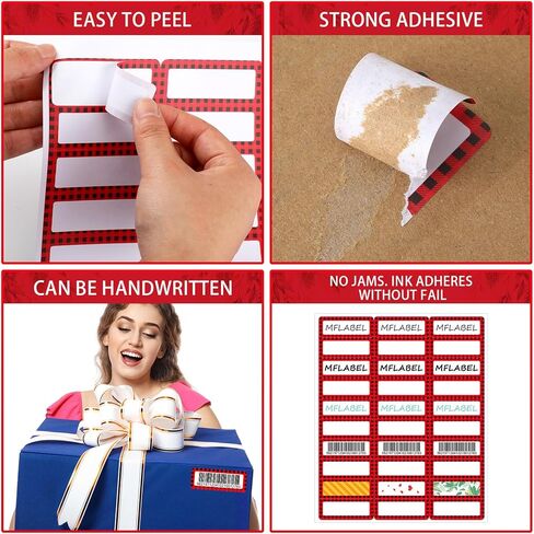 Spiareal 750 Pcs Christmas Address Labels 2 x 4 Inch Printable Gift Tags Compatible with Laser and Inkjet Printer Mailing Label 10 Per Sheet for Package Office in Kuwait