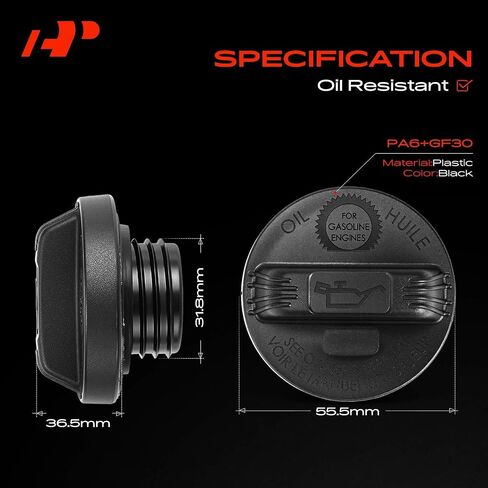 A-Premium Engine Oil Filler Cap Oil Cap Fit For Honda Accord Civic CR-V Ridgeline Pilot Odyssey Passport HRV Fit Element & Acura ZDX TSX TLX TL RSX RLX RL RDX MDX ILX, # 15610RAAA01, 15610P5G000 in Saudi Arabia