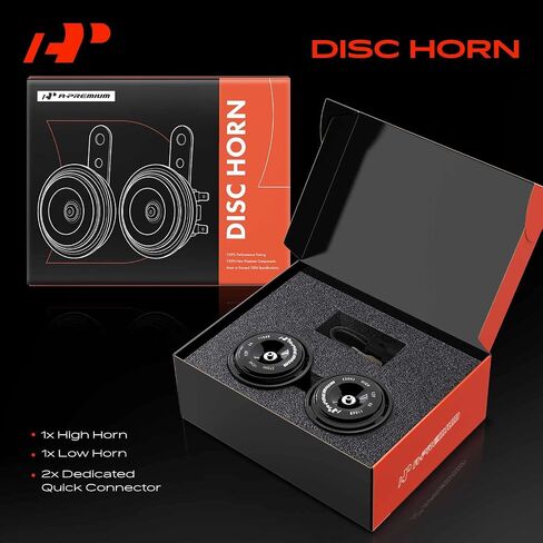 A-Premium 2-PC Disc Horn Compatible with Hyundai Elantra 2002-2006, Sonata 2000-2010 & Kia Sorento 2003-2009, Sportage 2005-2010, Spectra 2004-2009, Spectra5 2005-2009 - with 2 Wire Connector in Saudi Arabia