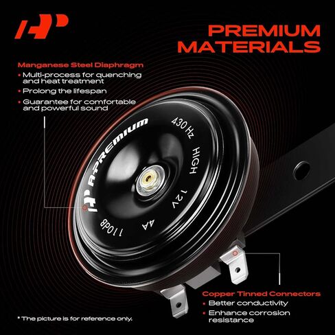 A-Premium 2-PC Disc Horn Compatible with Hyundai Elantra 2002-2006, Sonata 2000-2010 & Kia Sorento 2003-2009, Sportage 2005-2010, Spectra 2004-2009, Spectra5 2005-2009 - with 2 Wire Connector in Saudi Arabia