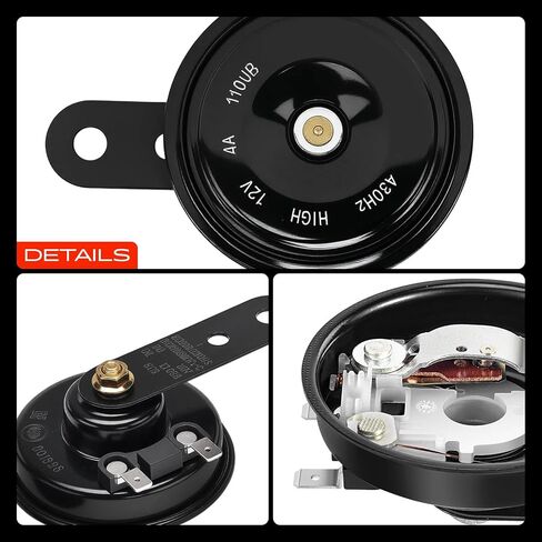 A-Premium 2-PC Disc Horn Compatible with Hyundai Elantra 2002-2006, Sonata 2000-2010 & Kia Sorento 2003-2009, Sportage 2005-2010, Spectra 2004-2009, Spectra5 2005-2009 - with 2 Wire Connector in Saudi Arabia