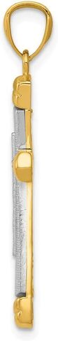 Solid 14k Yellow Gold Two Toned Gold DC Cross Pendant Charm - 31mm x 16mm in Saudi Arabia