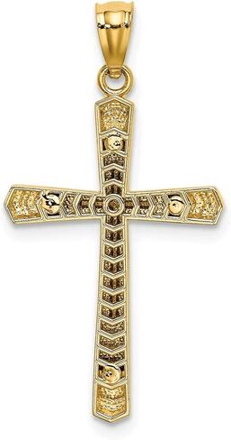Solid 14k Yellow Gold Two Toned Gold DC Cross Pendant Charm - 31mm x 16mm in Saudi Arabia