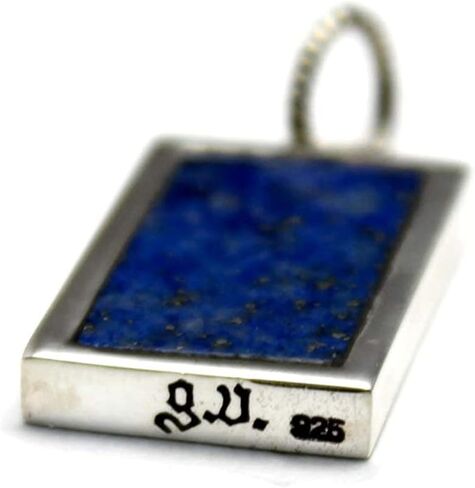 COSUMOSU lapis lazuli Memento Mori Jewelry 925 Sterling Silver Pendant Charm for Necklace for Men and Women, blue in Saudi Arabia