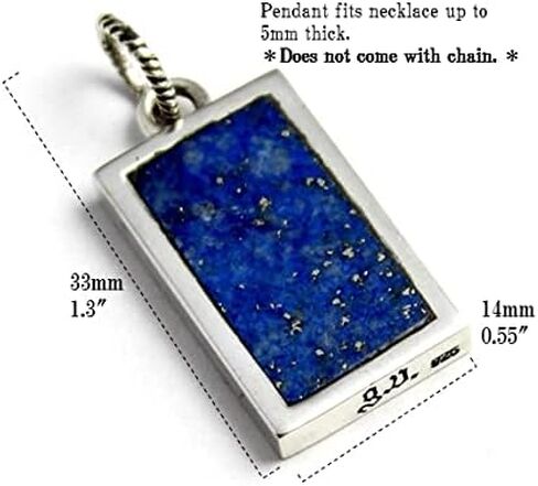 COSUMOSU lapis lazuli Memento Mori Jewelry 925 Sterling Silver Pendant Charm for Necklace for Men and Women, blue in Saudi Arabia