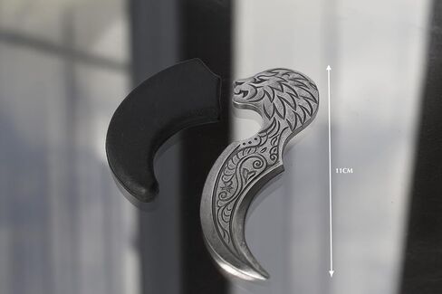 Kirpan Khanda Car Hanging Sarbloh Pendant | Sikh Shastar Accessory for Rear View Mirror | Engraved Kataar Gift | Punjabi Khanda Blade Decor for Car | Sikh Accessory for Men (Khanjar Black) in Kuwait