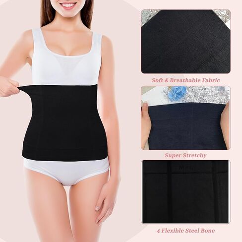 Womens' Waist Trainer Tummy Control Waist Cincher Slim Body Shaper Black in Saudi Arabia