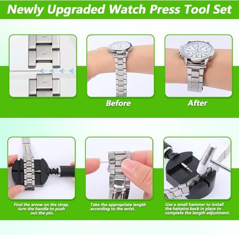 Watch Repair Kit, Watch Press Tool Set, Watches Battery Replacement Tool Set, Watches Link Removal Kit - Repair Screwdriver, Tweezers in Saudi Arabia