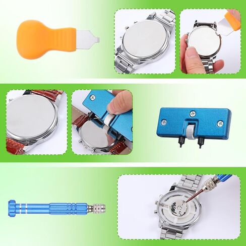 Watch Repair Kit, Watch Press Tool Set, Watches Battery Replacement Tool Set, Watches Link Removal Kit - Repair Screwdriver, Tweezers in Saudi Arabia