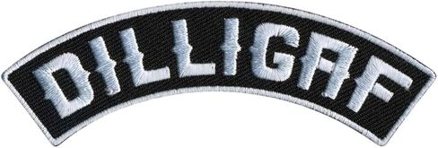 Hot Leathers DILLIGAF 4" X 1" Top Rocker Patch PPM4126-4 Width x 1 Height Inches in Saudi Arabia