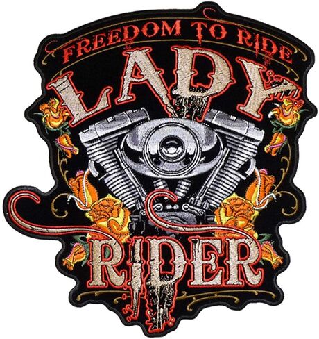 Hot Leathers Freedom to Ride Lady Rider 9" x 10" Patch PPA4007-9 Width x 10 Height Inches in Saudi Arabia