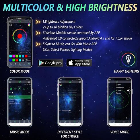 YUGUANG 8 Pods Rock Lights، APP Control Rock Lights للشاحنات مزامنة الموسيقى متعدد الألوان مقاوم للماء RGB Underglow LED مجموعة أضواء لشاحنة السيارة UTV ATV RZR SUV in Kuwait