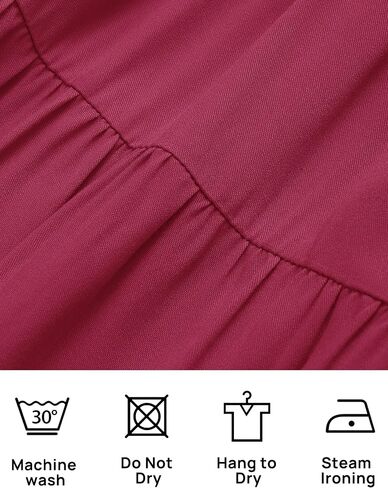ZESICA Women's Casual V Neck Long Sleeve Smocked High Waist Ruffle A Line Tiered Mini Dress in Saudi Arabia