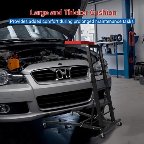 400lbs Foldable High Top Automotive Engine Creeper, 48" to 66" Adjustable Height Creeper for Garage Workshop Repair Maintenance Mechanic in Saudi Arabia