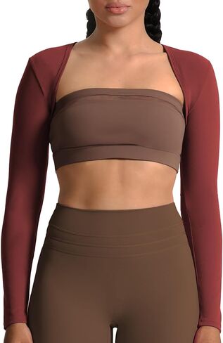 Aoxjox Women's Long Sleeve Open Front Lexi Lined Bolero Shrug Crop Top Cardigan in Saudi Arabia