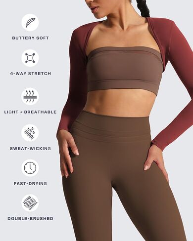 Aoxjox Women's Long Sleeve Open Front Lexi Lined Bolero Shrug Crop Top Cardigan in Saudi Arabia