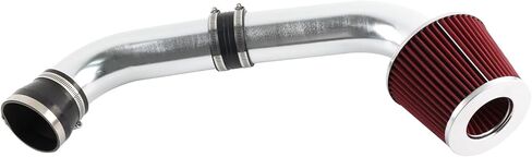 طقم كمية الهواء البارد مع مرشح السحب عالي التدفق متوافق مع BMW E46 323i 325i 328i 330i 1999-2005 مرشح الهواء الجاف الفضي والأحمر الجاف مرشح in Kuwait