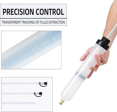 Fluid Extractor Pump 500CC Manual Automotive - 2 Hoses Oil Syringe with Powerful Multi-purpose Suction, Ideal for Fluid & Oil Change Evacuation/Filling in Kuwait
