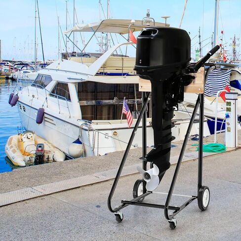 Goplus Outboard Boat Motor Stand, 330 LBS Heavy Duty Engine Carrier Cart w/ 4 Rubber Casters, Portable Support Dolly, Multi-Purpose Engine Stand for Motor Repair, Maintenance, Transport, Storage in Saudi Arabia