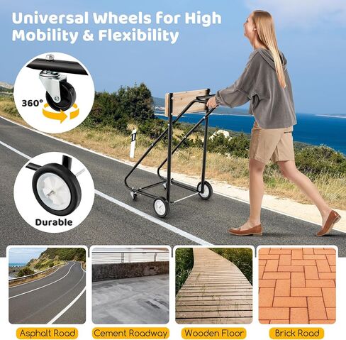 Goplus Outboard Boat Motor Stand, 330 LBS Heavy Duty Engine Carrier Cart w/ 4 Rubber Casters, Portable Support Dolly, Multi-Purpose Engine Stand for Motor Repair, Maintenance, Transport, Storage in Saudi Arabia