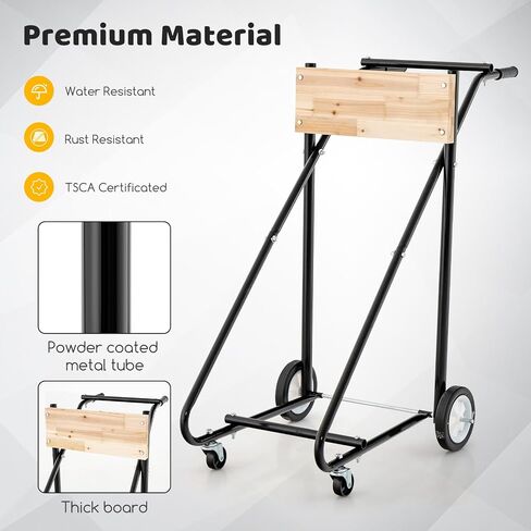 Goplus Outboard Boat Motor Stand, 330 LBS Heavy Duty Engine Carrier Cart w/ 4 Rubber Casters, Portable Support Dolly, Multi-Purpose Engine Stand for Motor Repair, Maintenance, Transport, Storage in Saudi Arabia