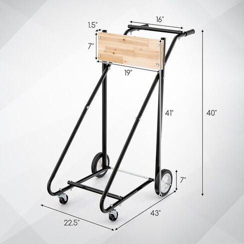Goplus Outboard Boat Motor Stand, 330 LBS Heavy Duty Engine Carrier Cart w/ 4 Rubber Casters, Portable Support Dolly, Multi-Purpose Engine Stand for Motor Repair, Maintenance, Transport, Storage in Saudi Arabia