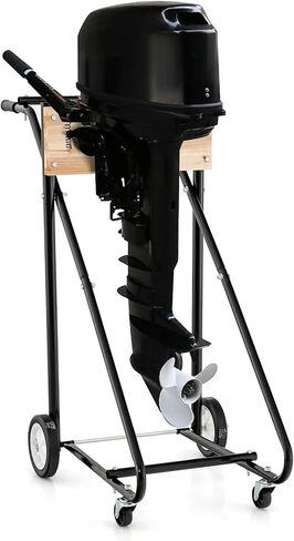 Goplus Outboard Boat Motor Stand, 330 LBS Heavy Duty Engine Carrier Cart w/ 4 Rubber Casters, Portable Support Dolly, Multi-Purpose Engine Stand for Motor Repair, Maintenance, Transport, Storage in Saudi Arabia