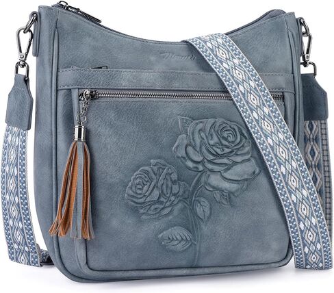 Crossbody Bags for Women Trendy Vegan Leather Hobo Purses Embossed Shoulder Handbag Lightweight Travel Purse in Kuwait